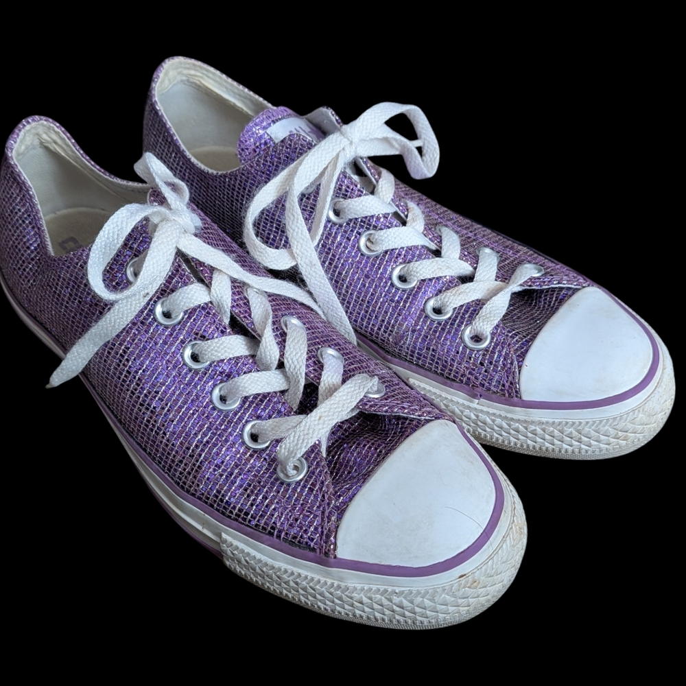 Converse Purple Glitter Sneakers